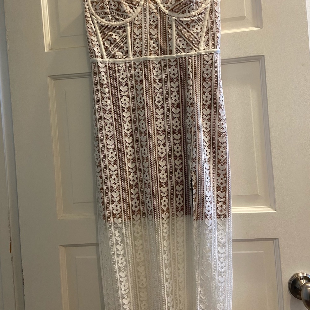 For Love and Lemons Dakota Lace Midi Dress Size S